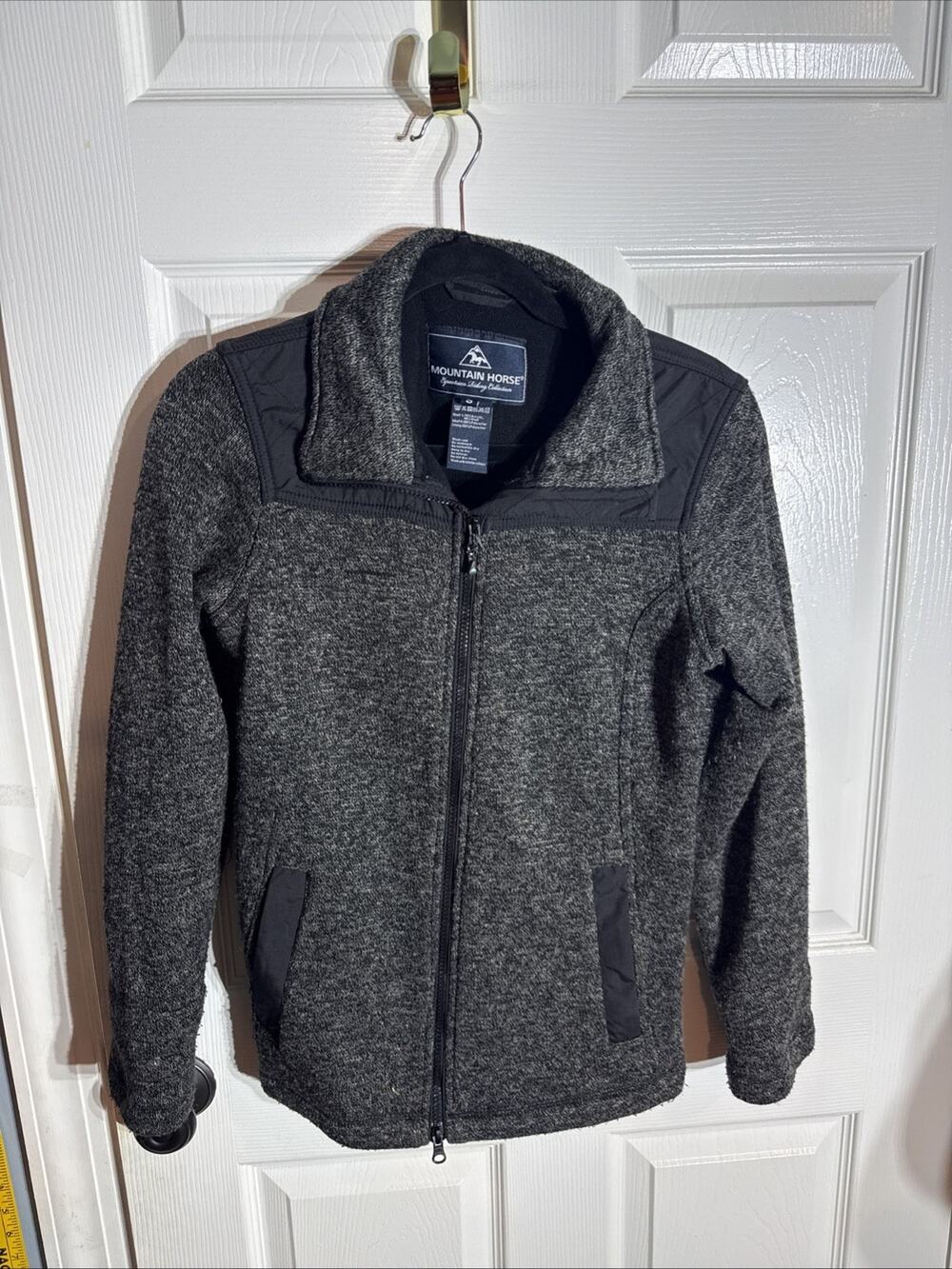 Women's Mountain Horse Equestrian Riding Black Fleece Jacket Full Zip S
